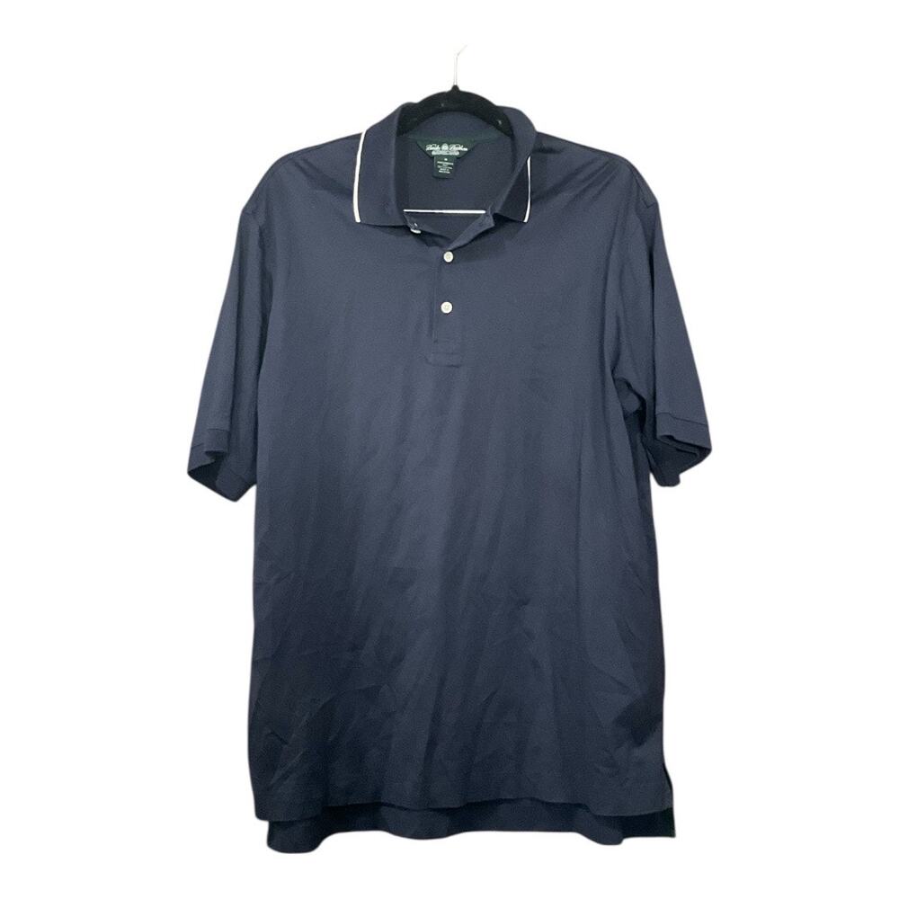 Brooks Brothers Top Men Medium Blue Performance 100% Cotton
